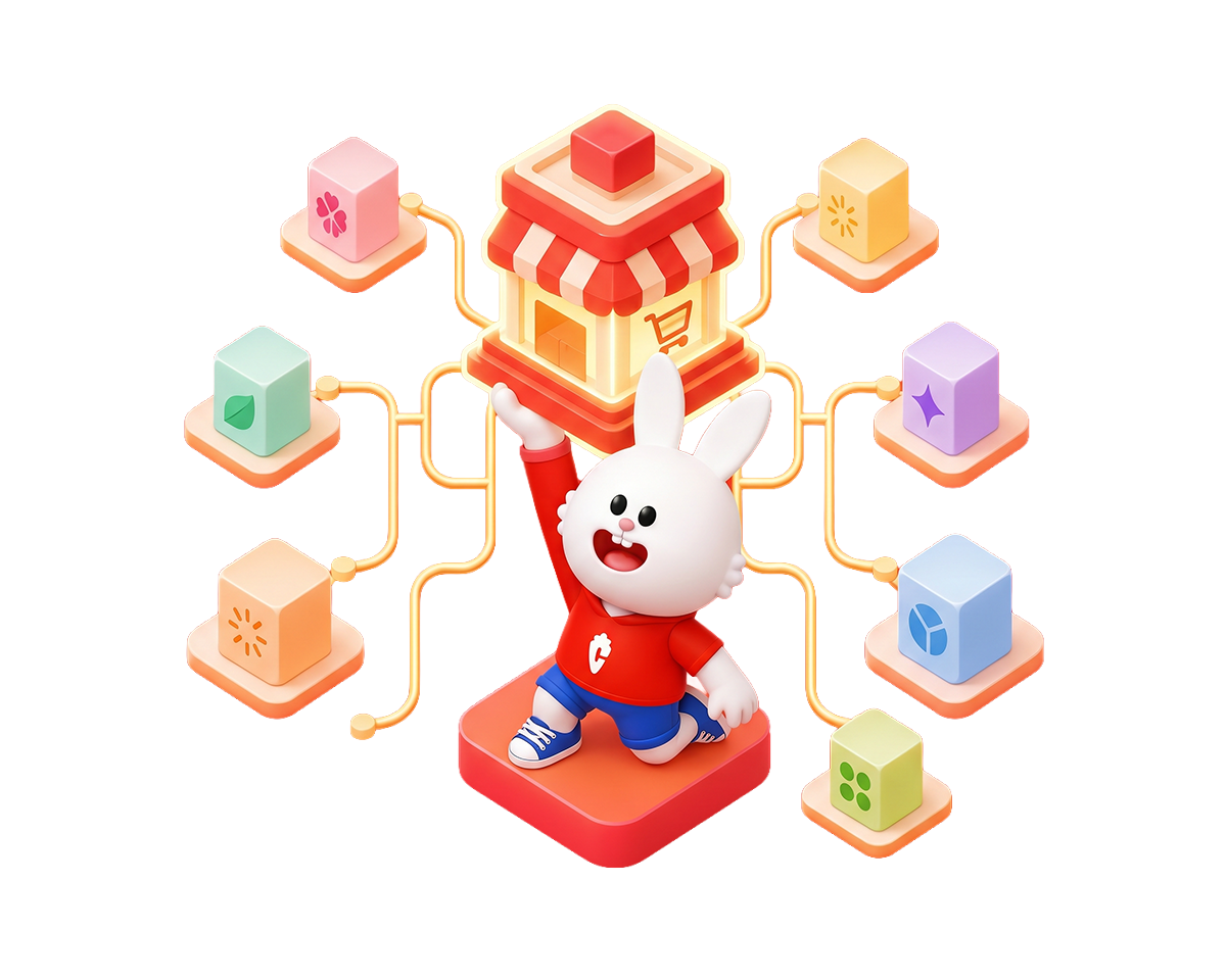Presto mascot hosting a redemption marketplace plugged into seven loyalty programs