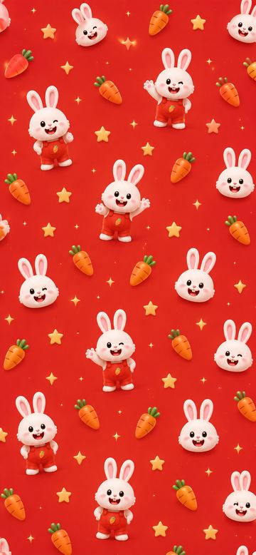 Bunny and carrot repeating pattern